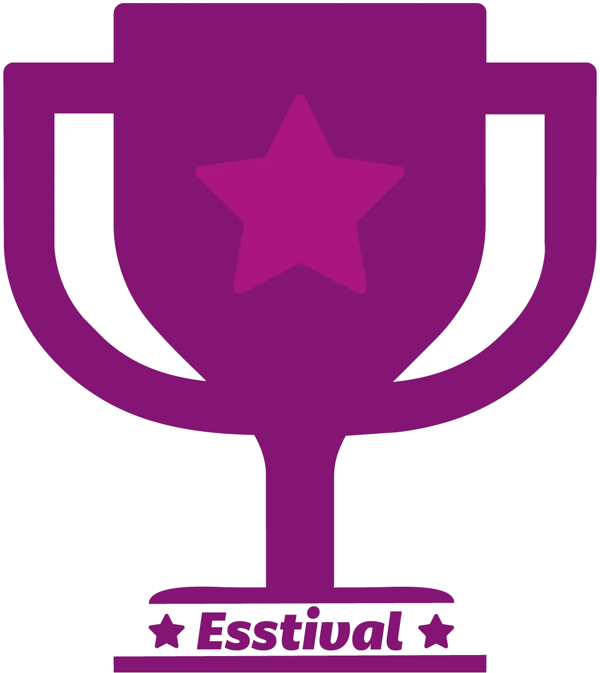 Pokal mit Stern und Esstival Schriftzug unten